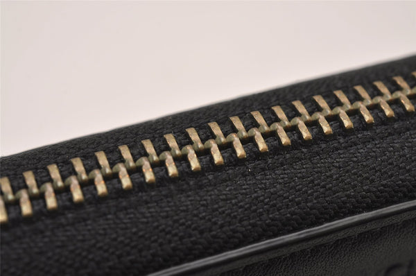 Authentic COACH Vintage Signature Long Wallet Purse PVC Leather Black 9601I