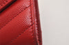 Auth SAINT LAURENT Monogram BOW02 Trifold Wallet Leather 403943 Red Box 9602J