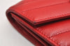 Auth SAINT LAURENT Monogram BOW02 Trifold Wallet Leather 403943 Red Box 9602J