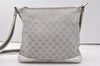 Authentic GUCCI Sherry Line Shoulder Bag GG Canvas Leather 145857 Silver 9603I