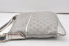 Authentic GUCCI Sherry Line Shoulder Bag GG Canvas Leather 145857 Silver 9603I