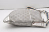 Authentic GUCCI Sherry Line Shoulder Bag GG Canvas Leather 145857 Silver 9603I