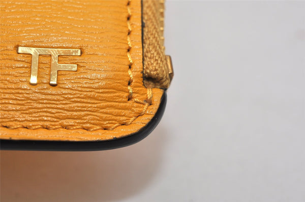 Authentic TOM FORD Vintage Leather Coin Purse Wallet Yellow Box 9603J