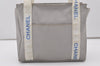 Authentic CHANEL Sports Line CC Logo Shoulder Tote Bag Purse Nylon Gray  9604I