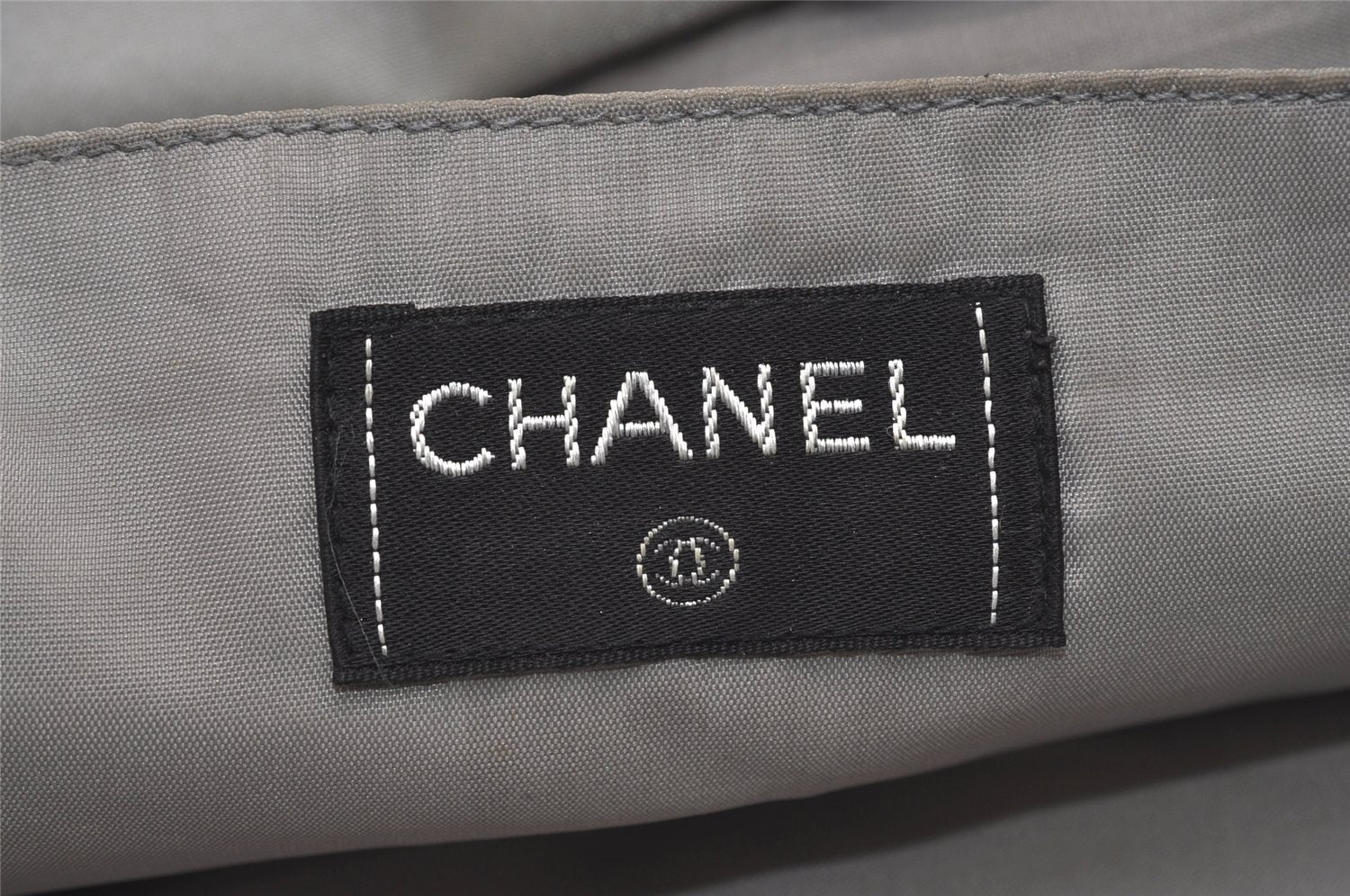 Authentic CHANEL Sports Line CC Logo Shoulder Tote Bag Purse Nylon Gray  9604I