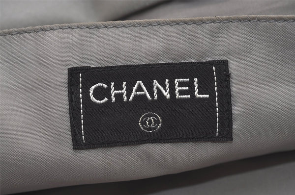 Authentic CHANEL Sports Line CC Logo Shoulder Tote Bag Purse Nylon Gray  9604I