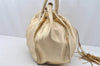 Authentic PRADA Vintage Tassel Leather Nappa Shoulder Tote Bag Gold 9605I