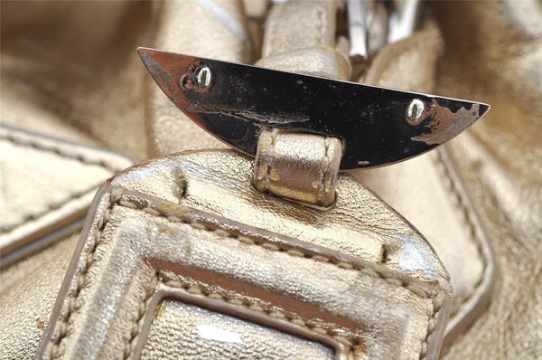 Authentic PRADA Vintage Tassel Leather Nappa Shoulder Tote Bag Gold 9605I