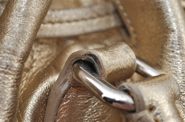 Authentic PRADA Vintage Tassel Leather Nappa Shoulder Tote Bag Gold 9605I