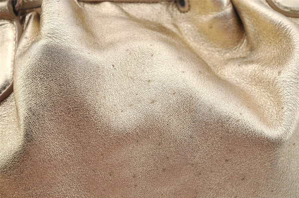 Authentic PRADA Vintage Tassel Leather Nappa Shoulder Tote Bag Gold 9605I