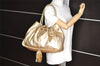 Authentic PRADA Vintage Tassel Leather Nappa Shoulder Tote Bag Gold 9605I
