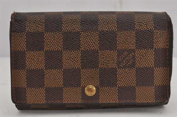 Authentic Louis Vuitton Damier Porte Monnaie Billets Tresor N61730 Wallet 9607J