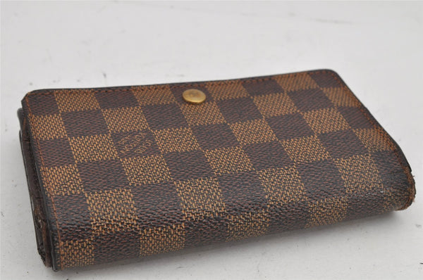 Authentic Louis Vuitton Damier Porte Monnaie Billets Tresor N61730 Wallet 9607J