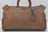 Authentic PRADA Vintage Leather Nappa 2Way Hand Boston Bag Brown 9608I
