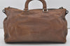 Authentic PRADA Vintage Leather Nappa 2Way Hand Boston Bag Brown 9608I