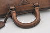 Authentic PRADA Vintage Leather Nappa 2Way Hand Boston Bag Brown 9608I