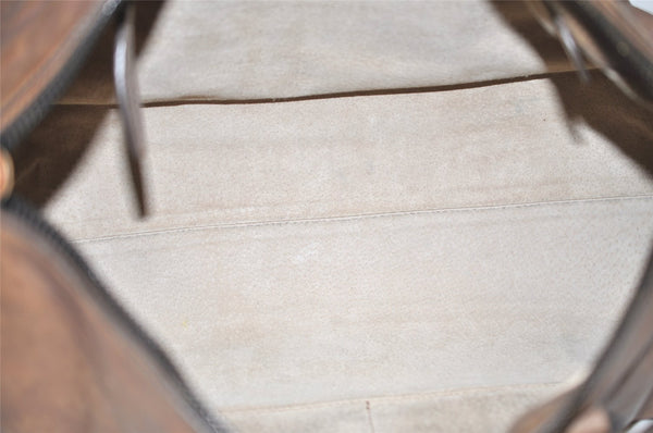 Authentic PRADA Vintage Leather Nappa 2Way Hand Boston Bag Brown 9608I