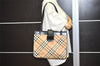 Authentic Burberrys Nova Check Shoulder Hand Bag Canvas Leather Beige 9609I