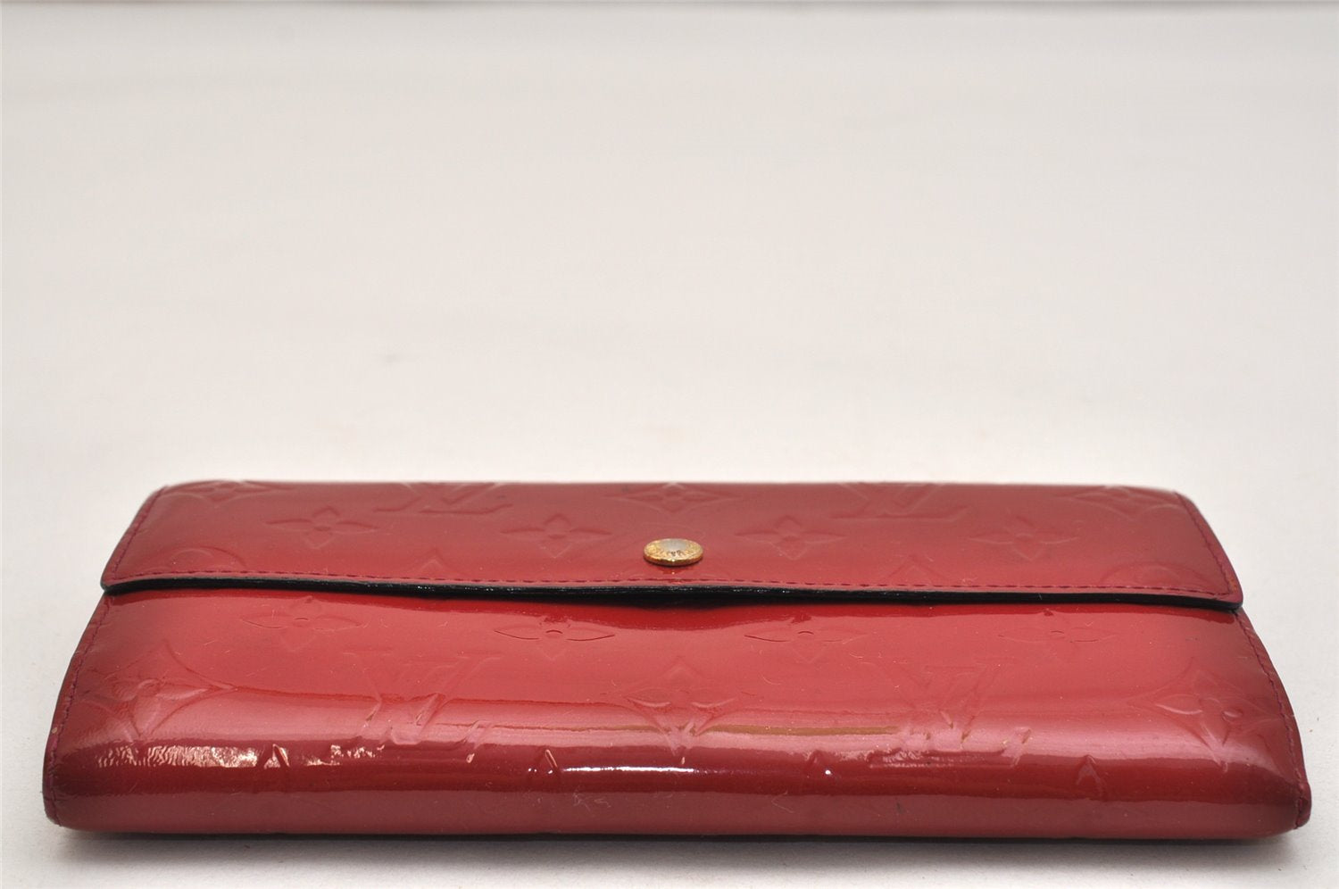 Authentic Louis Vuitton Vernis Portefeuille Sarah Wallet M93633 Red Pink 9609J