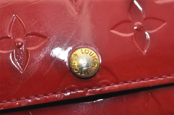 Authentic Louis Vuitton Vernis Portefeuille Sarah Wallet M93633 Red Pink 9609J