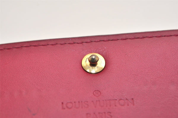 Authentic Louis Vuitton Vernis Portefeuille Sarah Wallet M93633 Red Pink 9609J