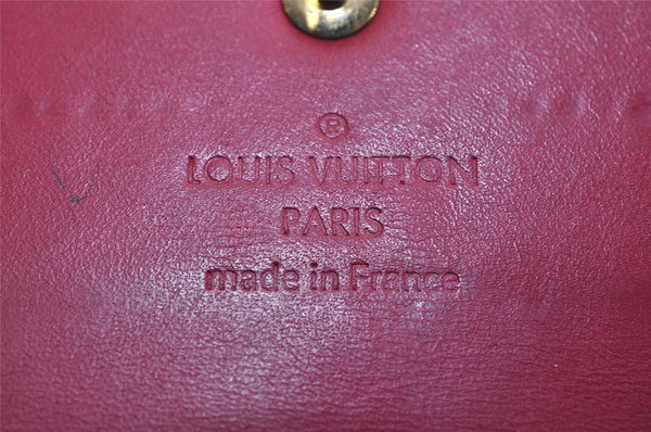 Authentic Louis Vuitton Vernis Portefeuille Sarah Wallet M93633 Red Pink 9609J