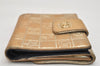 Authentic CHANEL Icon Line Carf Skin CC Logo Biford Wallet Purse Gold 9610J