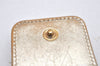 Authentic CHANEL Icon Line Carf Skin CC Logo Biford Wallet Purse Gold 9610J