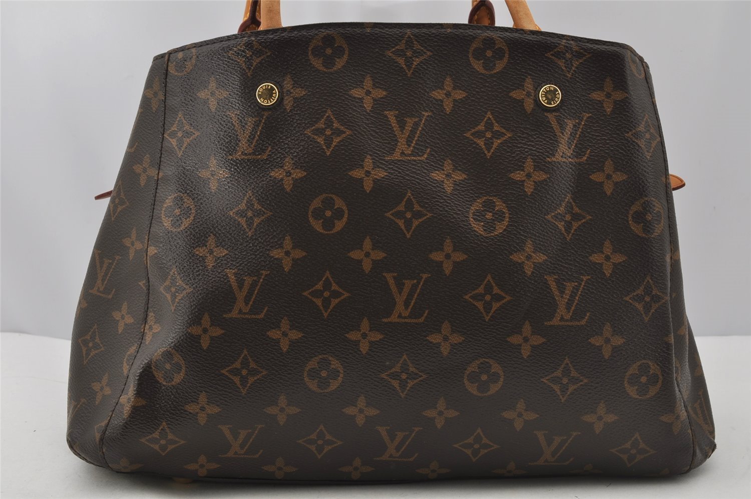 Authentic Louis Vuitton Monogram Montaigne MM 2Way Hand Bag M41056 LV 9612I