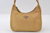 Authentic PRADA Vintage Nylon Tessuto Hand Bag Purse Beige 9613I