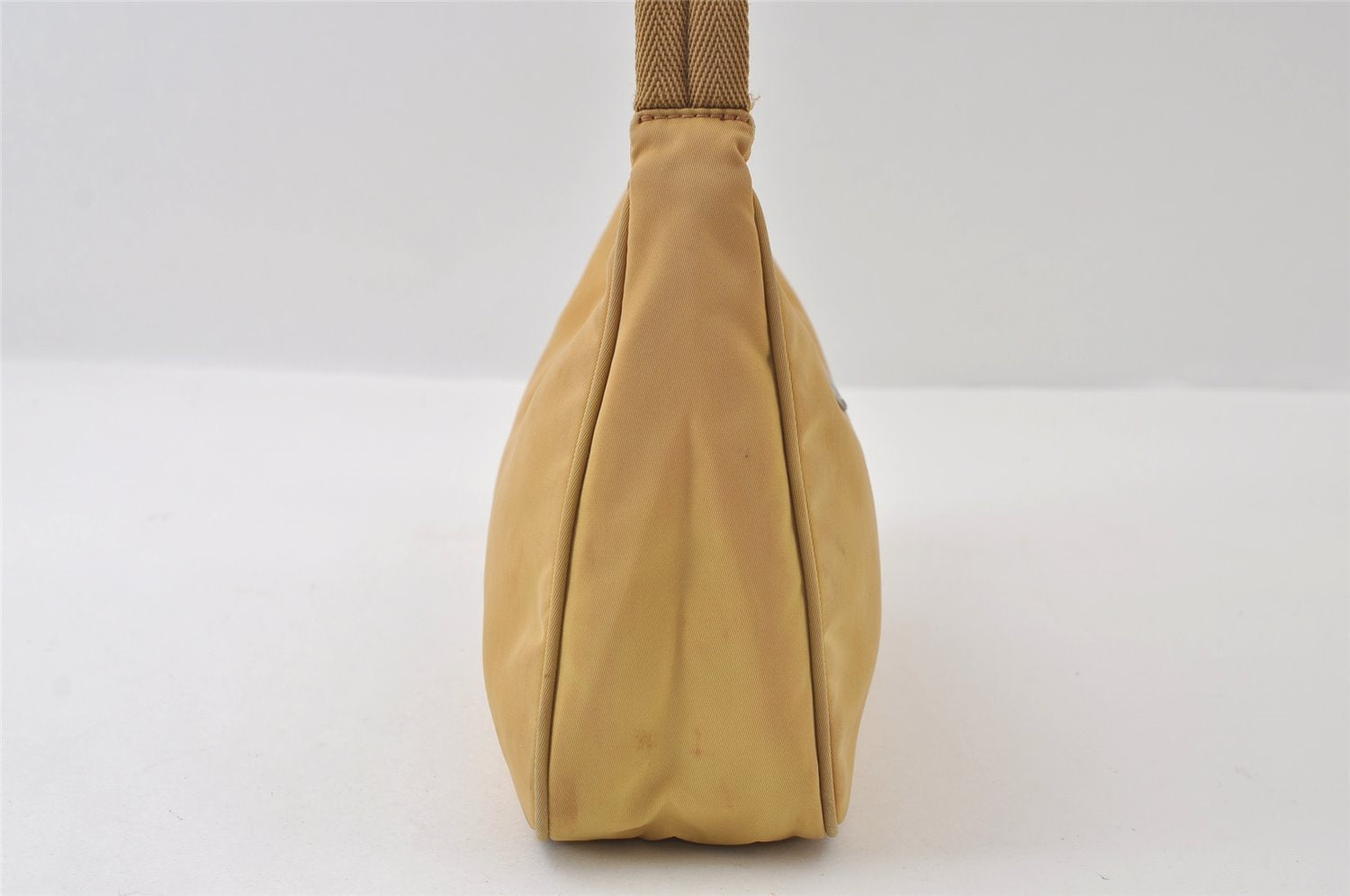 Authentic PRADA Vintage Nylon Tessuto Hand Bag Purse Beige 9613I