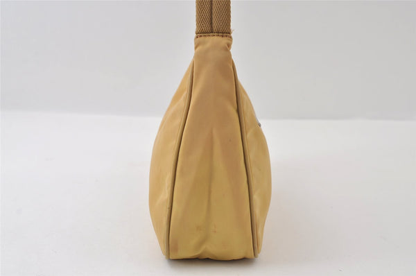 Authentic PRADA Vintage Nylon Tessuto Hand Bag Purse Beige 9613I
