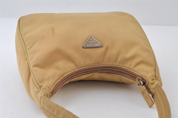 Authentic PRADA Vintage Nylon Tessuto Hand Bag Purse Beige 9613I