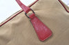 Authentic PRADA Vintage Canvas Leather Shoulder Hand Bag Beige 9614I