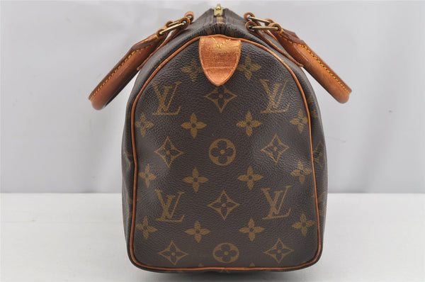 Authentic Louis Vuitton Monogram Speedy 25 Boston Hand Bag M41528 LV 9615J