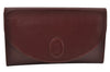 Authentic Cartier Must de Cartier Clutch Hand Bag Leather Bordeaux Red 9617I