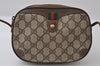 Authentic GUCCI Web Sherry Line Shoulder Bag GG PVC Leather Brown Junk 9618I