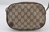 Authentic GUCCI Web Sherry Line Shoulder Bag GG PVC Leather Brown Junk 9618I