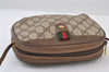 Authentic GUCCI Web Sherry Line Shoulder Bag GG PVC Leather Brown Junk 9618I
