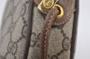 Authentic GUCCI Web Sherry Line Shoulder Bag GG PVC Leather Brown Junk 9618I