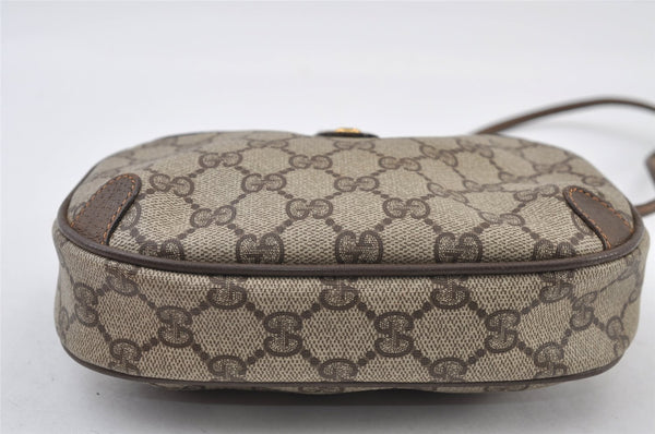 Authentic GUCCI Web Sherry Line Shoulder Bag GG PVC Leather Brown Junk 9618I