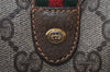 Authentic GUCCI Web Sherry Line Shoulder Bag GG PVC Leather Brown Junk 9618I
