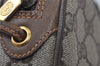Authentic GUCCI Web Sherry Line Shoulder Bag GG PVC Leather Brown Junk 9618I