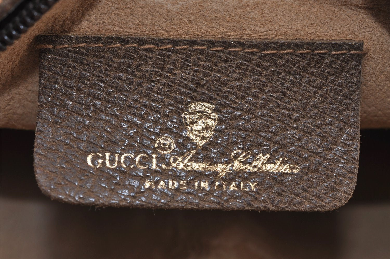 Authentic GUCCI Web Sherry Line Shoulder Bag GG PVC Leather Brown Junk 9618I