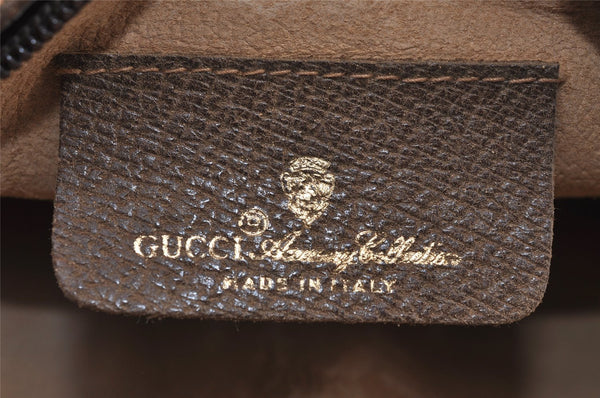 Authentic GUCCI Web Sherry Line Shoulder Bag GG PVC Leather Brown Junk 9618I