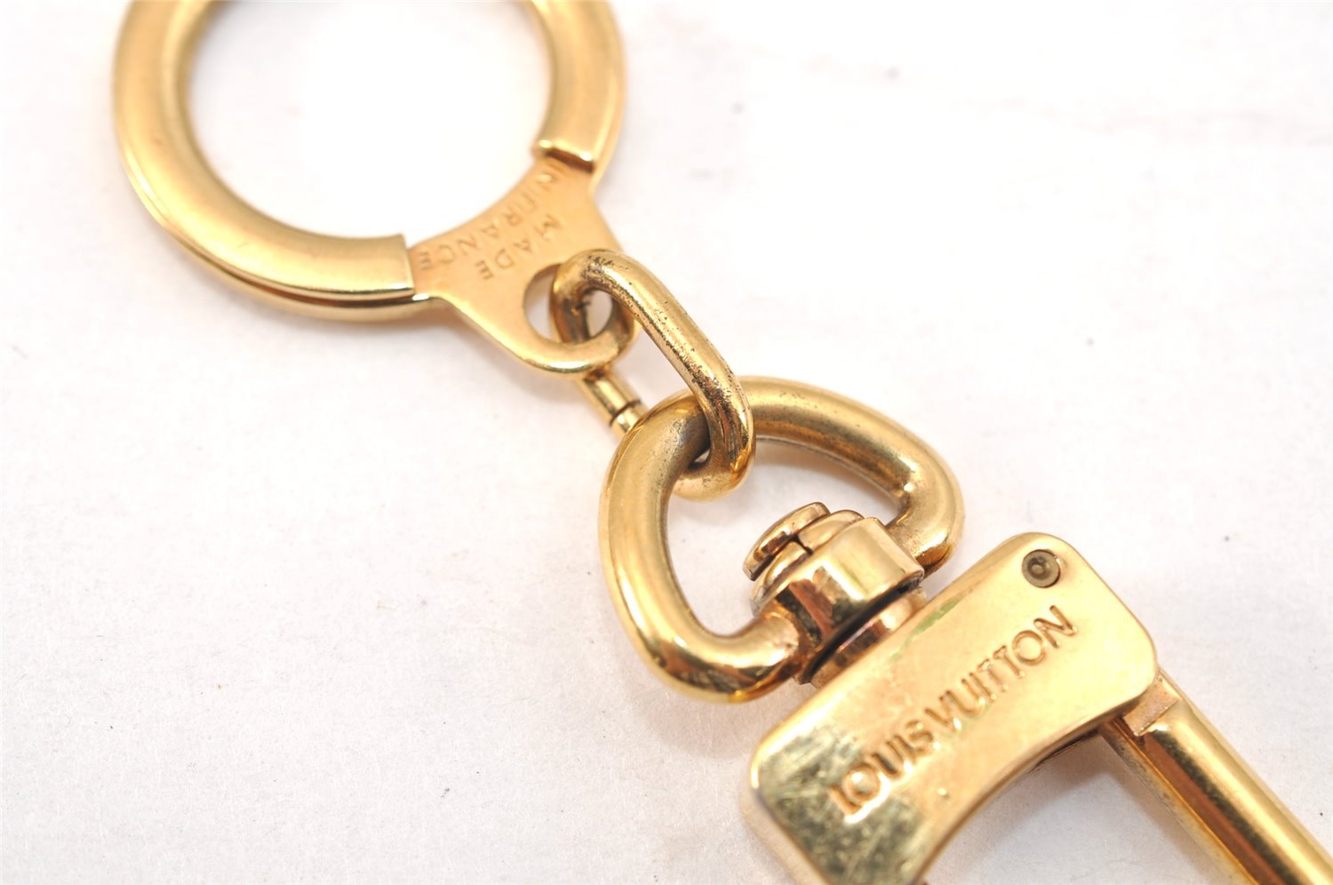 Authentic Louis Vuitton Charm Key Chain Anokre Gold M62698 LV 9618K