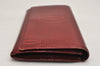 Authentic Cartier Happy Birthday Long Wallet Enamel Bordeaux Red Junk 9619J