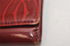 Authentic Cartier Happy Birthday Long Wallet Enamel Bordeaux Red Junk 9619J