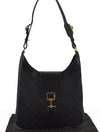 Authentic GUCCI Shoulder Bag Purse GG Canvas Leather 0014129 Black 9620I