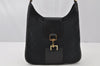 Authentic GUCCI Shoulder Bag Purse GG Canvas Leather 0014129 Black 9620I